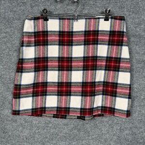 Abercrombie & Fitch Tartan Mini Skirt - Red, White, and Black